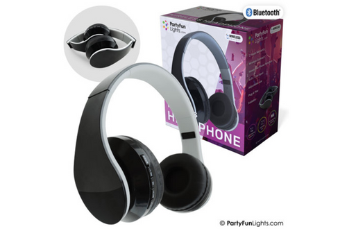 An image of Party Fun Lights - Bluetooth Wireless Headphones - Black from Best Before Its Gone, we stock products near or past their best Before Date.