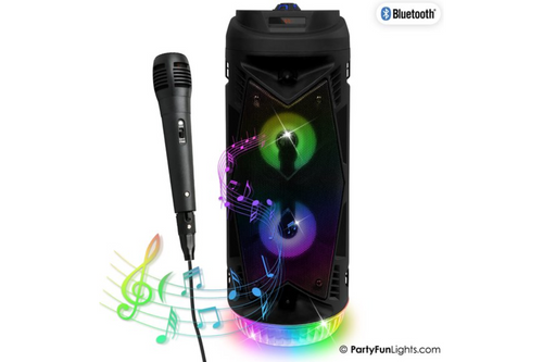 An image of Party Fun Lights - Karaoke Party Speaker - with LEDs from Best Before Its Gone, we stock products near or past their best Before Date. An image of Party Fun Lights - Karaoke Party Speaker - with LEDs from Best Before Its Gone, we stock products near or past their best Before Date.