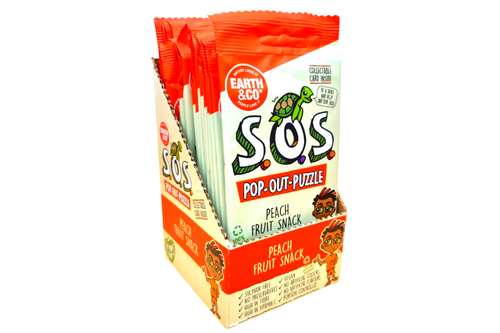 An image of Box of S.O.S. Earth &amp; Co - Peach Fruit Snack - Vegan - 20 x 20g. from Best Before Its Gone, we stock products near or past their best Before Date.