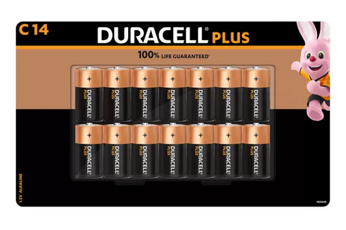 An image of Duracell Plus - C - 1.5V, LR14 Alkaline Batteries - 14 Pack from Best Before Its Gone, we stock products near or past their best Before Date.