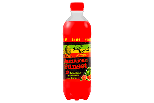 An image of Levi Roots - Jamaican Sunset - Refreshing Watermelon and Guava - 500ml from Best Before Its Gone, we stock products near or past their best Before Date.