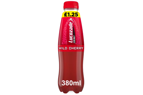 An image of Lucozade - Wild Cherry Flavour Energy Drink - 380ml  from Best Before Its Gone, we stock products near or past their best Before Date.