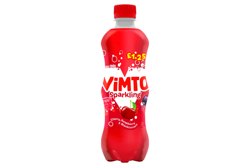 An image of Vimto - Sparkling - Cherry, Raspberry &amp; Blackcurrant Flavoured Drink - 500ml from Best Before Its Gone, we stock products near or past their best Before Date.