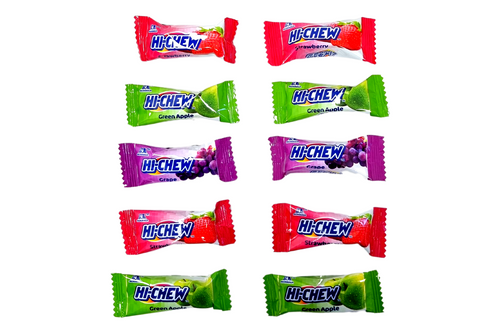 An image of Hi-Chew - Assorted Chewy Sweets - 10 Loose in a Bag (Bag Flavours May Vary) from Best Before Its Gone, we stock products near or past their best Before Date.