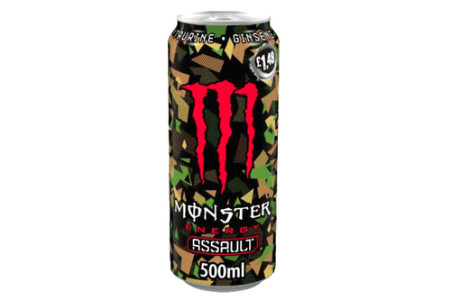 An image of Monster - Energy Drink - Assault - 500ml  from Best Before Its Gone, we stock products near or past their best Before Date.