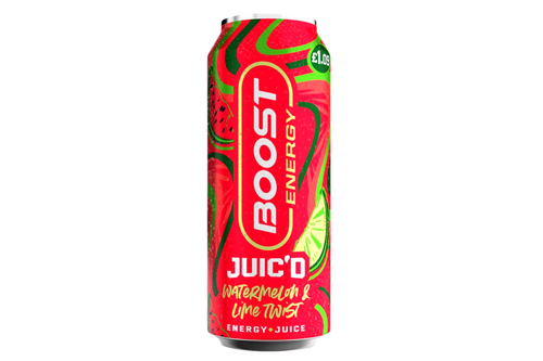 An image of Boost Energy - Juic'd - Watermelon &amp; Lime Twist Energy Drink - 500ml from Best Before Its Gone, we stock products near or past their best Before Date.