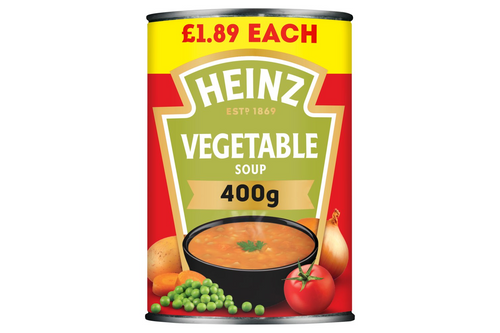 An image of Heinz - Vegetable Soup - No Artificial Colours or Preservatives - 400g from Best Before Its Gone, we stock products near or past their best Before Date.
