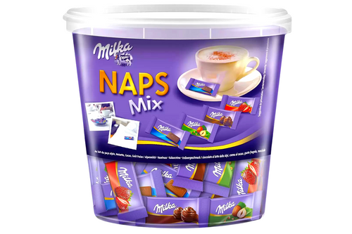 An image of Milka - Naps Mix - Assortment of Milk Chocolates - 1kg (Approx 207 Pieces)   from Best Before Its Gone, we stock products near or past their best Before Date.
