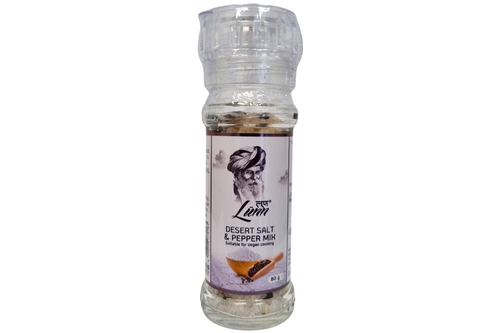 An image of Lunn - Desert Salt &amp; Pepper Mix with Grinder - Vegan - 80g from Best Before Its Gone, we stock products near or past their best Before Date.