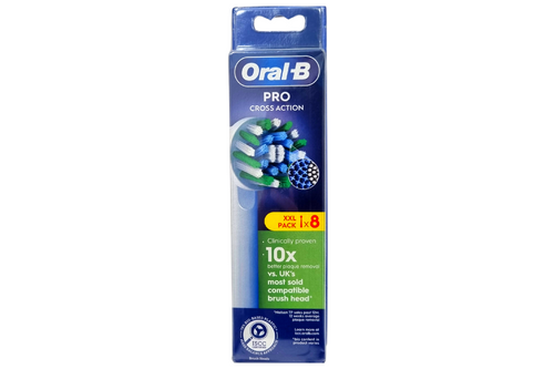 An image of  Oral-B - Pro Cross Action Toothbrush Heads - 8 Brush Heads  from Best Before Its Gone, we stock products near or past their best Before Date.