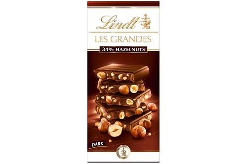 An image of Lindt - Dark Chocolate with Hazelnut Chocolate Bar - 150g from Best Before Its Gone, we stock products near or past their best Before Date.