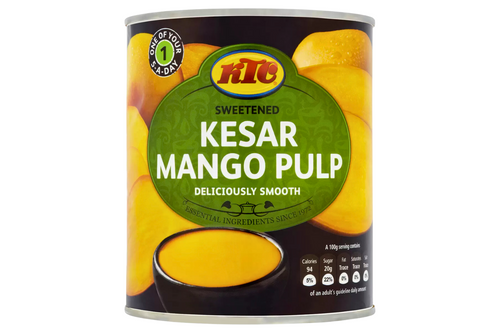 An image of KTC - Kesar Mango Pulp - Sweetened - 850g from Best Before Its Gone, we stock products near or past their best Before Date.