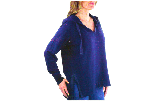 An image of Jachs New York - Girlfriend - Ladies V-Neck Soft Hoodie - Size Medium In Navy from Best Before Its Gone, we stock products near or past their best Before Date.