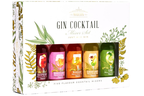 An image of The Modern Bar - Gin Cocktail Mixer Set - 5 x 70ml Flavour Mixers from Best Before Its Gone, we stock products near or past their best Before Date.