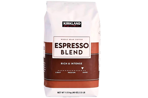 An image of Kirkland - Whole Bean Coffee - Espresso Blend - Rich &amp; Intense - 1.13kg from Best Before Its Gone, we stock products near or past their best Before Date.