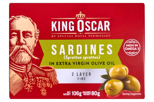 An image of King Oscar - Sardines - In Extra Virgin Olive Oil - 106g from Best Before Its Gone, we stock products near or past their best Before Date.