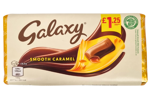An image of Galaxy - Smooth Caramel Chocolate Bar - 135g from Best Before Its Gone, we stock products near or past their best Before Date.