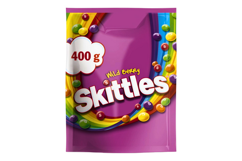 An image of Skittles - Wild Berry Fruit Flavoured Chewy Sweets - 400g from Best Before Its Gone, we stock products near or past their best Before Date.
