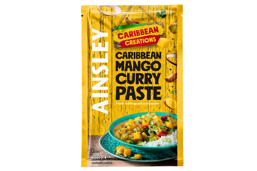 An image of Ainsley - Caribbean Creations - Caribbean Mango Curry Paste - Mild - 100g from Best Before Its Gone, we stock products near or past their best Before Date.
