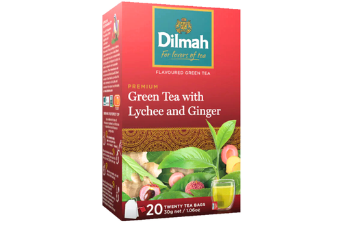 An image of Dilmah - Green Tea with Lychee and Ginger - 20 Tea Bags  from Best Before Its Gone, we stock products near or past their best Before Date.