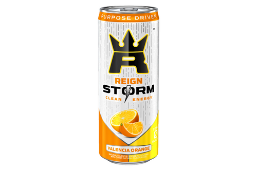 An image of Reign - Storm - Clean Energy - Valencia Orange Flavoured Energy Drink - Vegan - 355ml from Best Before Its Gone, we stock products near or past their best Before Date.