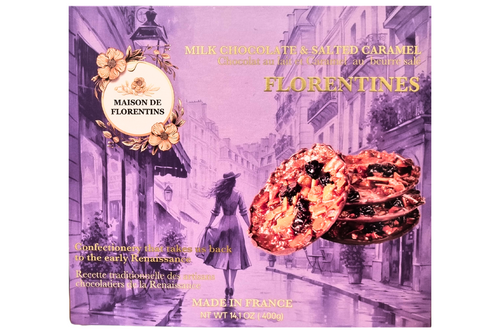 An image of Maison De Florentins - Milk Chocolate & Salted Caramel Florentines - 400g from Best Before Its Gone, we stock products near or past their best Before Date. An image of Maison De Florentins - Milk Chocolate & Salted Caramel Florentines - 400g from Best Before Its Gone, we stock products near or past their best Before Date.