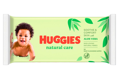 An image of Huggies - Natural Care - Soothe &amp; Comfort Skin with Aloe Vera - 56 Wipes from Best Before Its Gone, we stock products near or past their best Before Date.