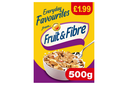 An image of Weetabix - Fruit &amp; Fibre - Wheat Flakes with Fruit &amp; Nuts - 500g from Best Before Its Gone, we stock products near or past their best Before Date.