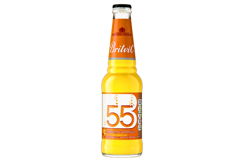 An image of Britvic 55 - Sparkling Orange Juice - 275ml from Best Before Its Gone, we stock products near or past their best Before Date.