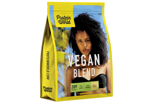 An image of Protein World - Vegan Blend - Vanilla Ice Cream Flavour - 600g  from Best Before Its Gone, we stock products near or past their best Before Date.
