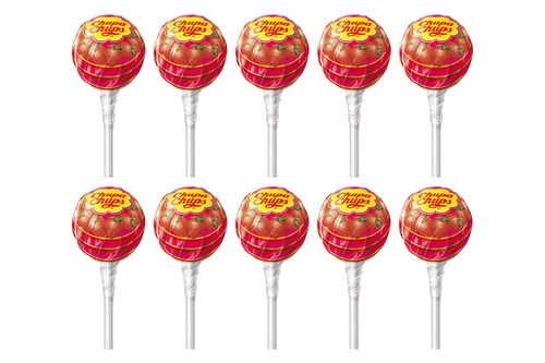 An image of Chupa Chups - Strawberry Flavours Lollies x 10 from Best Before Its Gone, we stock products near or past their best Before Date.