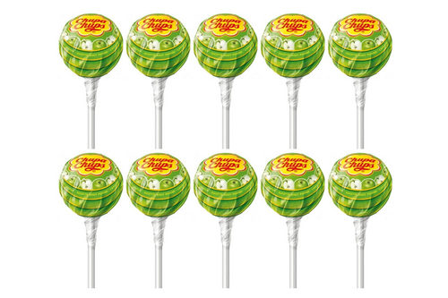 An image of Chupa Chups - Apple Flavours Lollies x 10 from Best Before Its Gone, we stock products near or past their best Before Date.