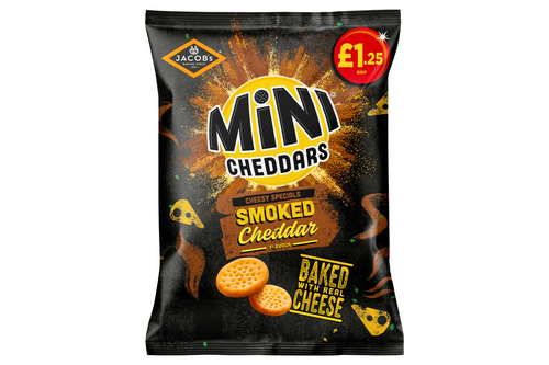 An image of Jacob's - Mini Cheddars - Smoked Cheddar Flavour - 90g from Best Before Its Gone, we stock products near or past their best Before Date.