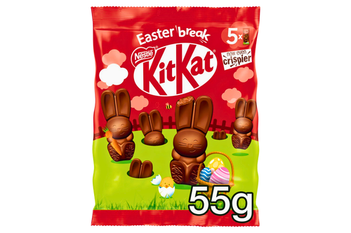 An image of Nestle - KitKat - Milk Chocolate Bunny Easter Sharing Bag - 55g from Best Before Its Gone, we stock products near or past their best Before Date.
