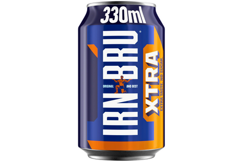 An image of Irn-Bru - Xtra - No Sugar - 330ml from Best Before Its Gone, we stock products near or past their best Before Date.