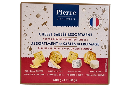 An image of Pierre Biscuiterie - Cheese Sables Assortment - 600g (4 x 150g) - Damaged Packaging from Best Before Its Gone, we stock products near or past their best Before Date.