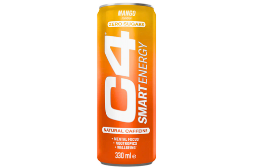 An image of C4 - Smart Energy - Mango Flavour Drink - Zero Sugars - 330ml from Best Before Its Gone, we stock products near or past their best Before Date.