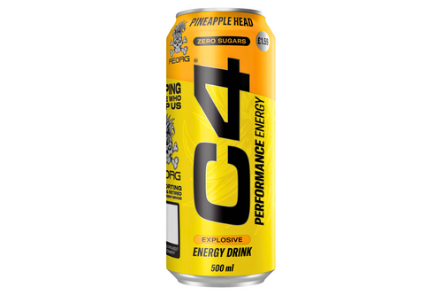 An image of C4 - Performance Energy - Pineapple Head Energy Drink - Zero Sugars - 500ml from Best Before Its Gone, we stock products near or past their best Before Date.