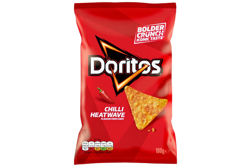An image of Doritos - Chilli Heatwave Flavour Corn Chips - 180g. from Best Before Its Gone, we stock products near or past their best Before Date.