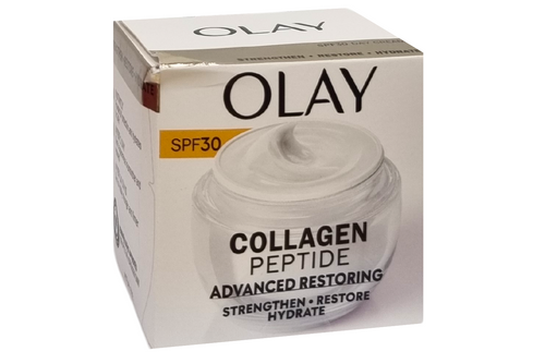 An image of Olay - Collagen Peptide - Advance Restoring Day Cream - SPF30 - 50ml from Best Before Its Gone, we stock products near or past their best Before Date.