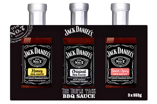 An image of Jack Daniels - The Triple Pack - Barbeque Sauce - 3 x 553g  from Best Before Its Gone, we stock products near or past their best Before Date.