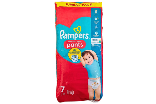 Pampers Baby-Dry Nappy Pants Size 50 Nappies Best Before
