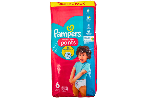 An image of Pamper - Baby-Dry Nappy Pants - Size 6 - 54 Pants from Best Before Its Gone, we stock products near or past their best Before Date.
