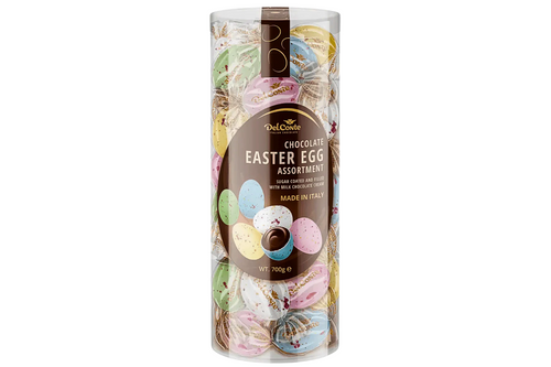 An image of Delconte - Chocolate Easter Egg Assortment - 700g (Damaged Packaging) from Best Before Its Gone, we stock products near or past their best Before Date.
