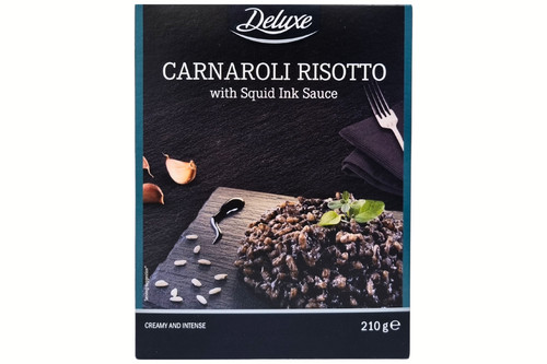 An image of Deluxe - Carnaroli Risotto with Squid Ink Sauce - 210g  from Best Before Its Gone, we stock products near or past their best Before Date.
