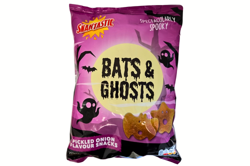 An image of Snaktastic - Bats &amp; Ghosts - Pickled Onion Flavour Snacks - 150g from Best Before Its Gone, we stock products near or past their best Before Date.