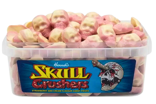 An image of Hannah's - Skull Crushers - Strawberry &amp; Cream Flavour - Approx 120 Pcs (600g) from Best Before Its Gone, we stock products near or past their best Before Date.