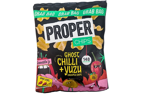 An image of Proper Chips - Ghost Chilli &amp; Yuzu Chickpea Chips - Vegan - 30g from Best Before Its Gone, we stock products near or past their best Before Date.