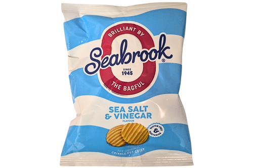 An image of Seabrook - Sea Salt &amp; Vinegar Flavour Crisp - The Original Crinkle Cut - Vegan - 25g from Best Before Its Gone, we stock products near or past their best Before Date.