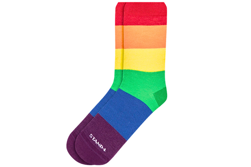 An image of Stand4 Socks - Pride Rainbow Bamboo Sock - Size UK 3 - 8  from Best Before Its Gone, we stock products near or past their best Before Date.